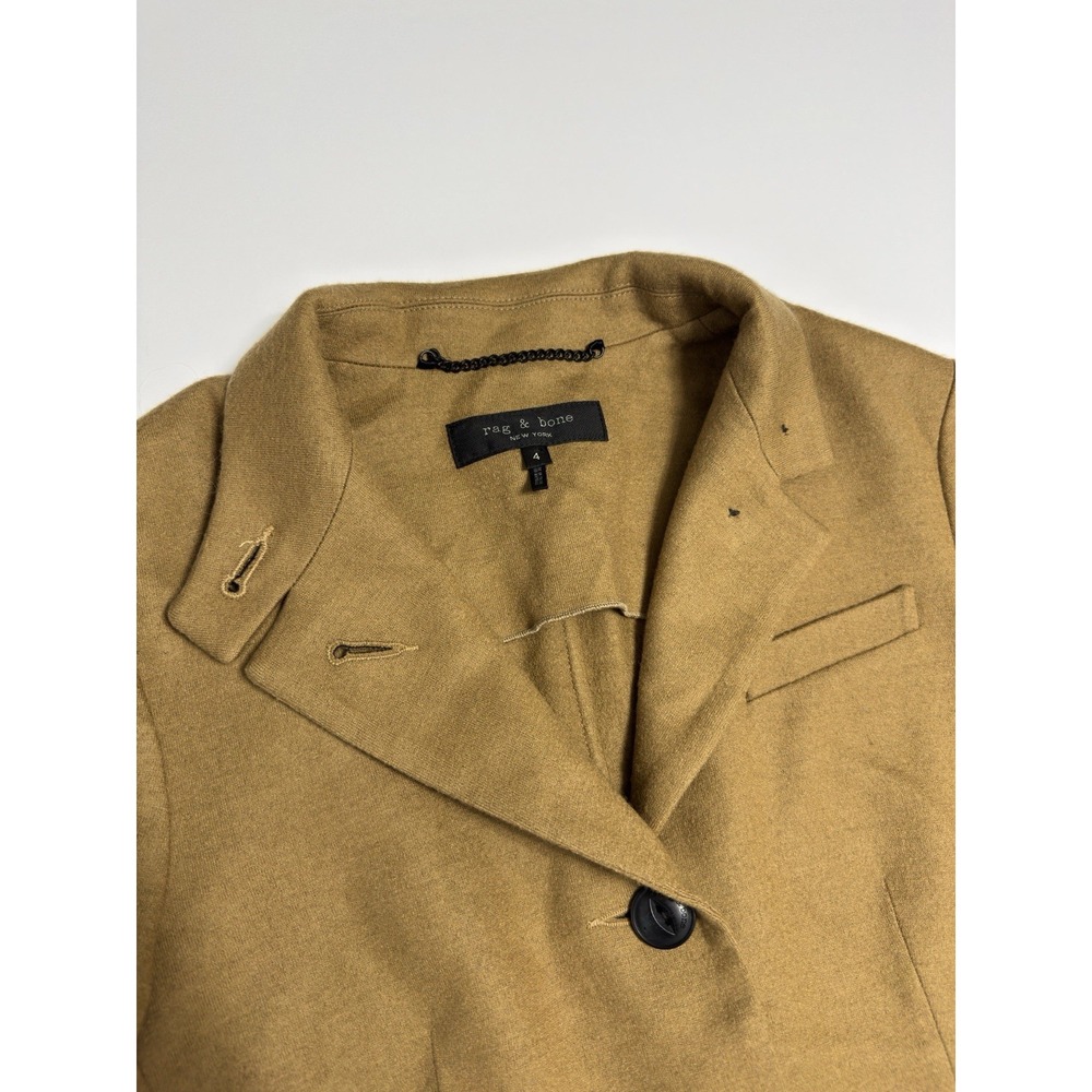 MSRP $598 Rag & Bone Slade Blazer Jacket Coat Dark Camel 100% Wool Women's Sz 4 - Picture 8 of 15